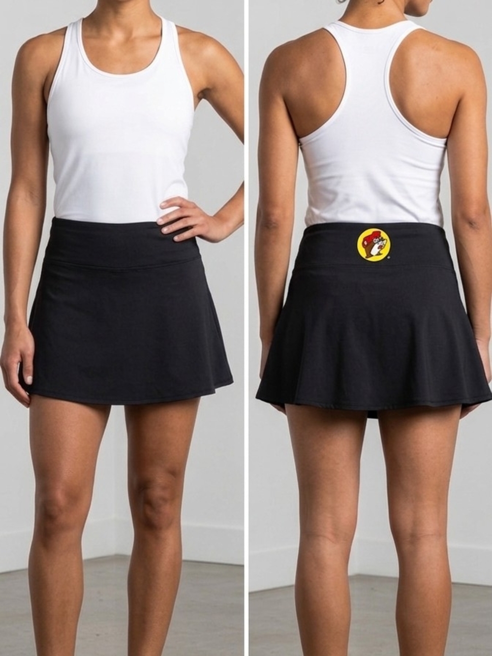 Buc-ee's Black Circle Skater Skirt with Branded Back Patch.  SK 6